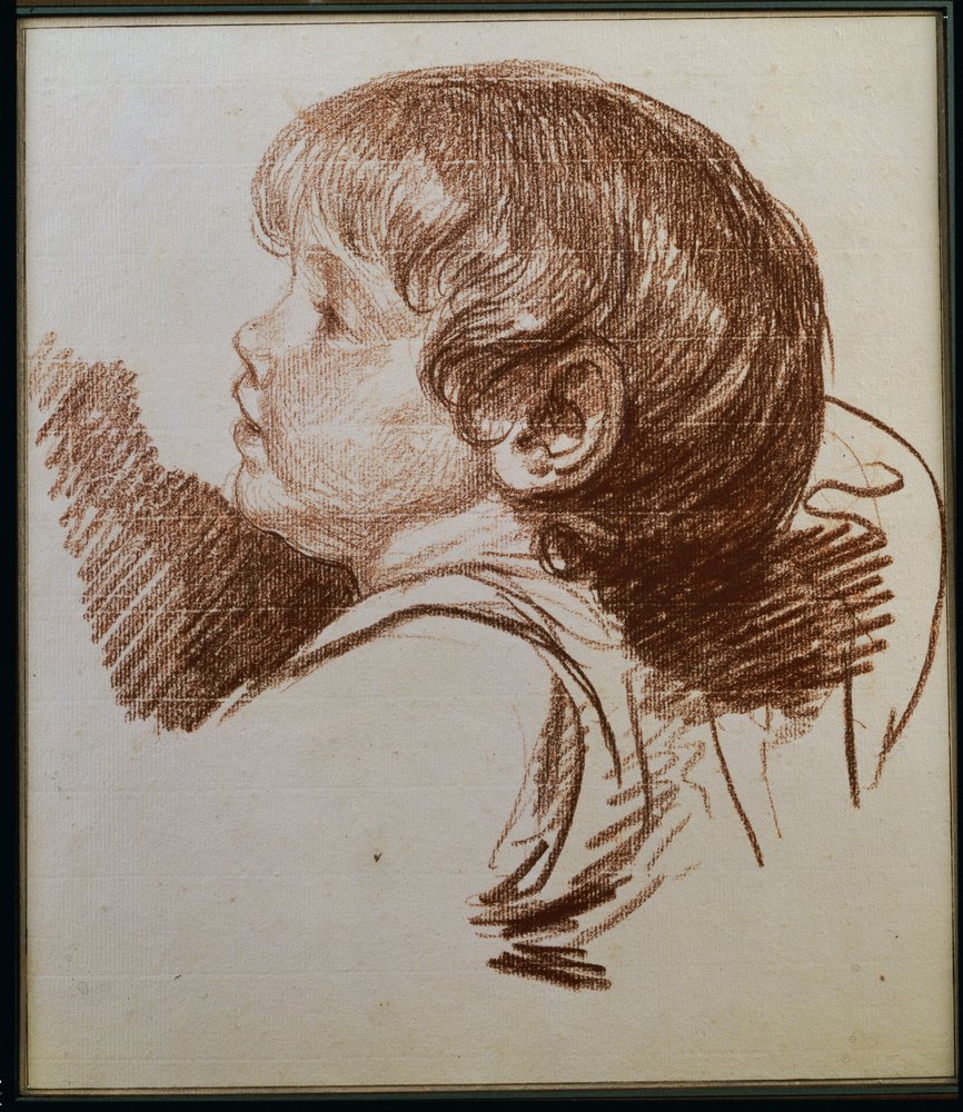 Hoofd van een Jongen in Profiel naar Links door Jean-Baptiste Greuze