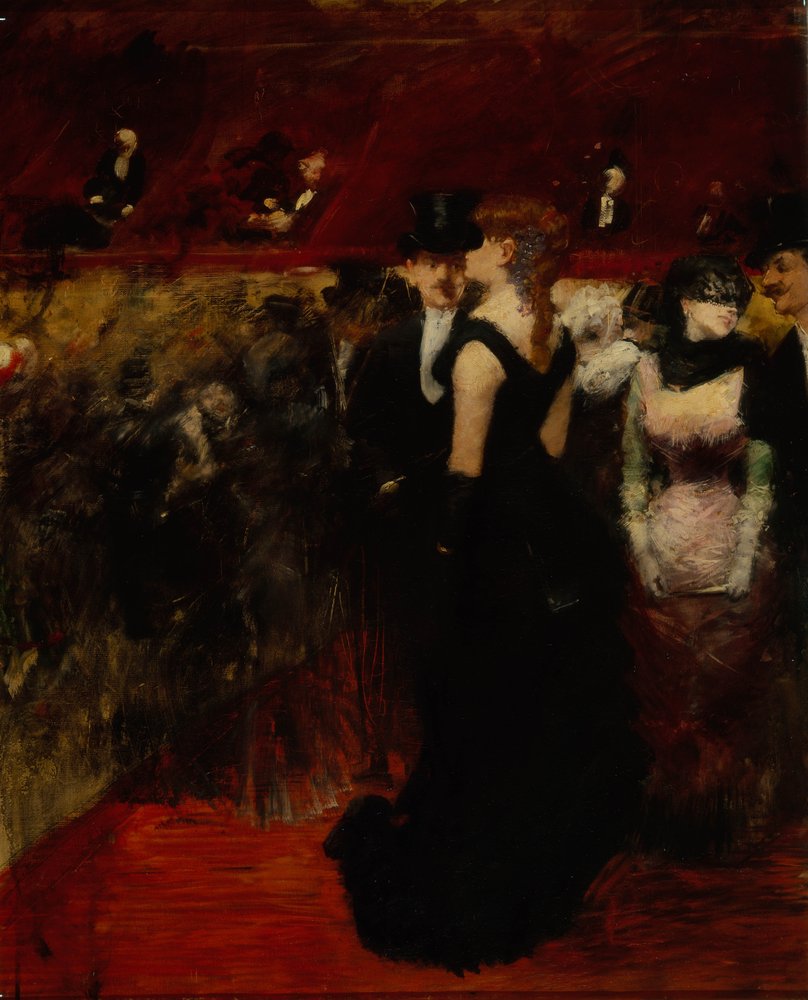 Bal in de Parijse Opera door Jean-Louis Forain