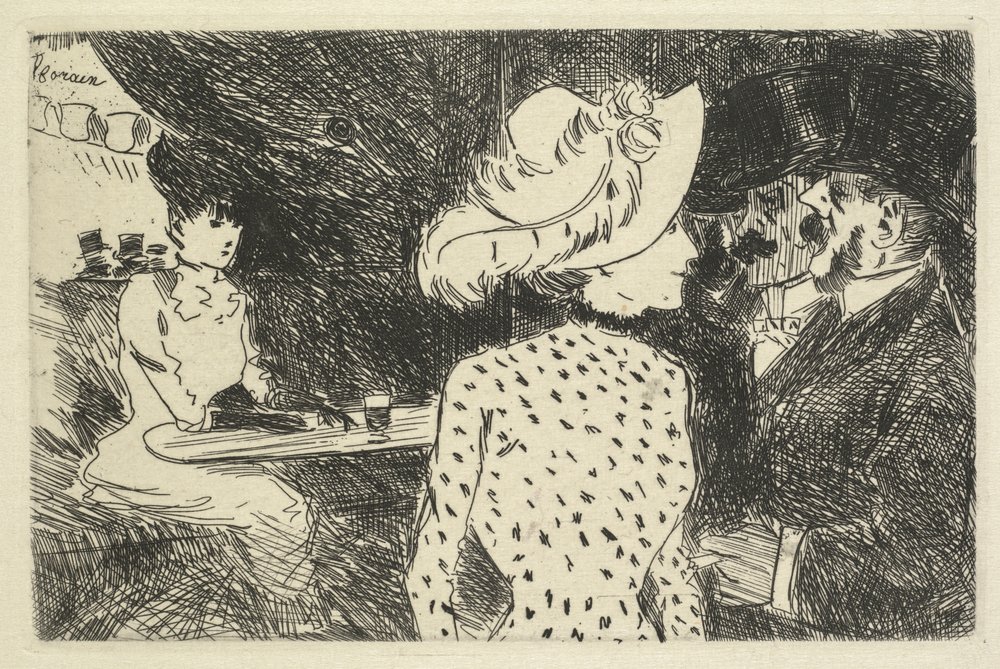 Caféscène door Jean-Louis Forain