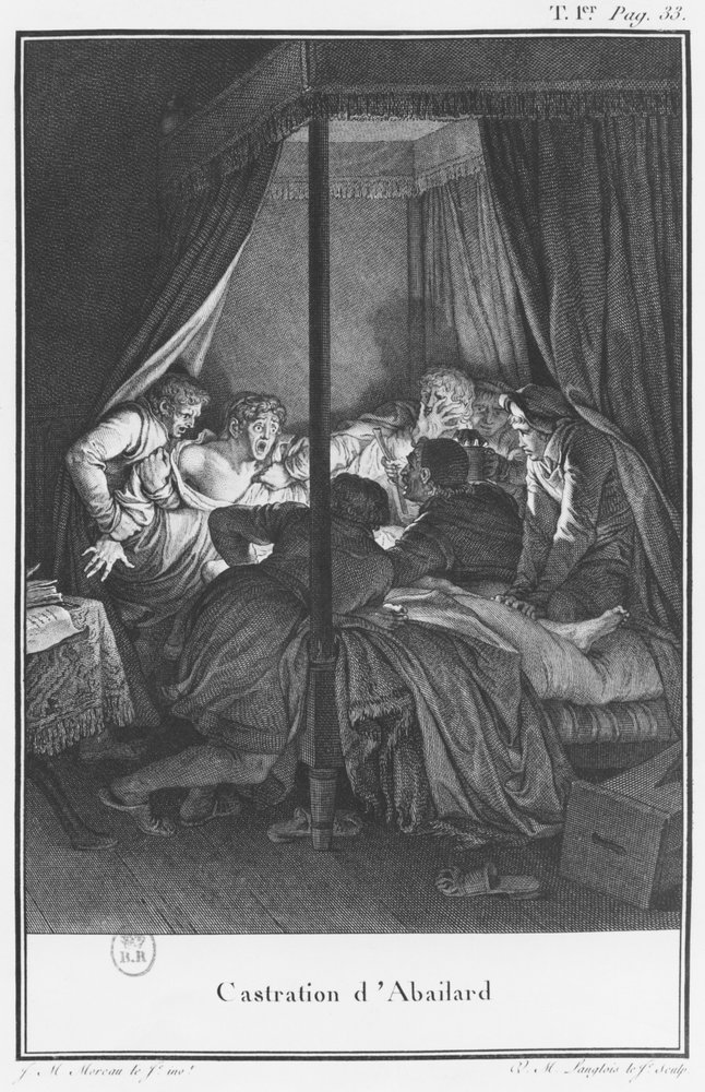 Castratie van Abélard, illustratie uit «Lettres d