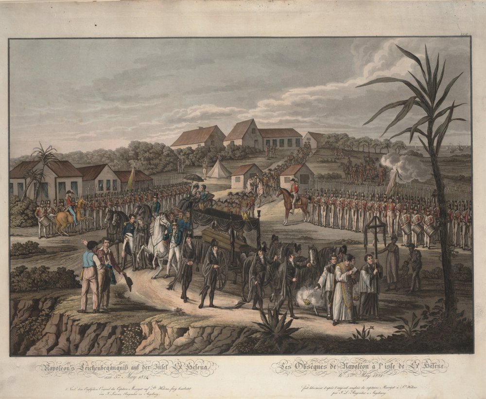 Begrafenisstoet van Napoleon Bonaparte op Sint-Helena, 1821 door Johann Lorenz Rugendas the Younger