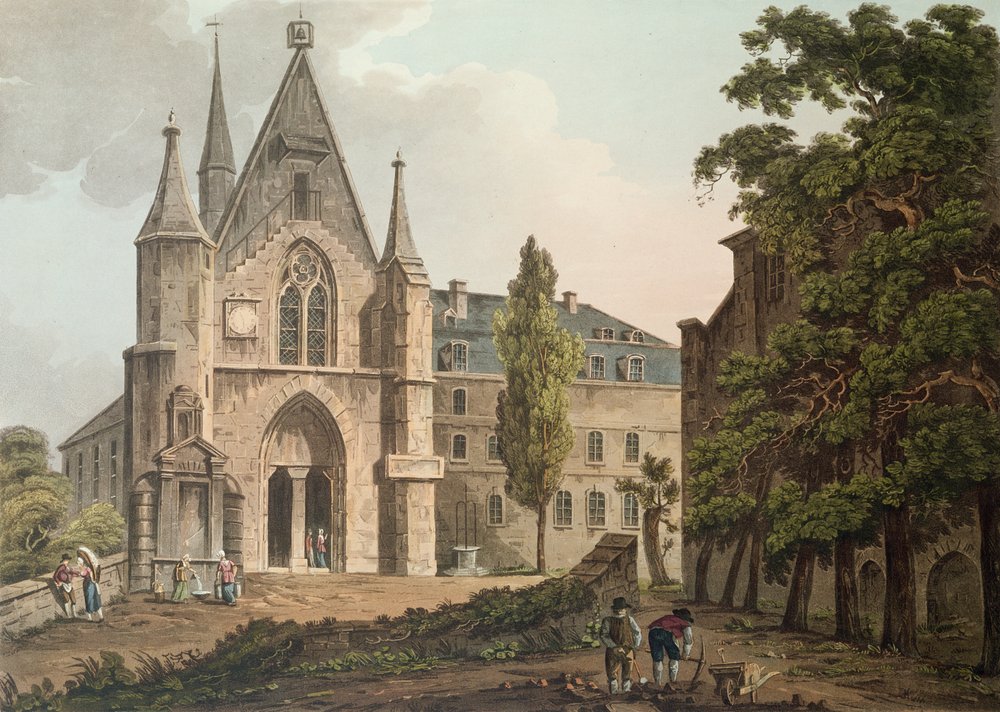 Het College de Navarre in Parijs, gegraveerd door I. Hill, 1809 door John Claude Nattes
