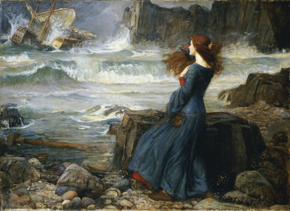 Miranda - De storm, 1916 door John William Waterhouse