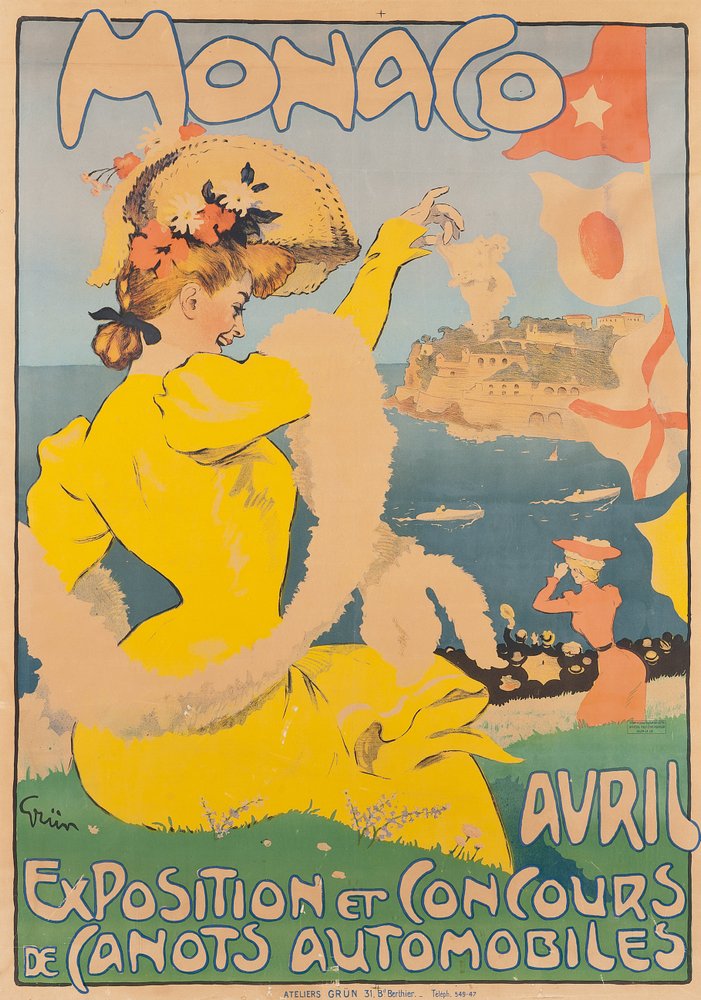 Monaco, c. 1908 door Jules Alexandre Gruen or Grun