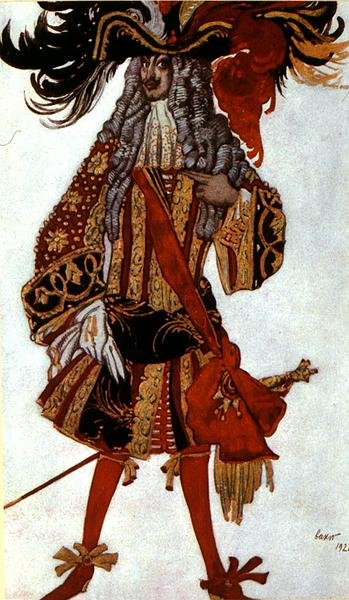 Kostuumontwerp voor een Minister, uit Doornroosje door Leon Bakst