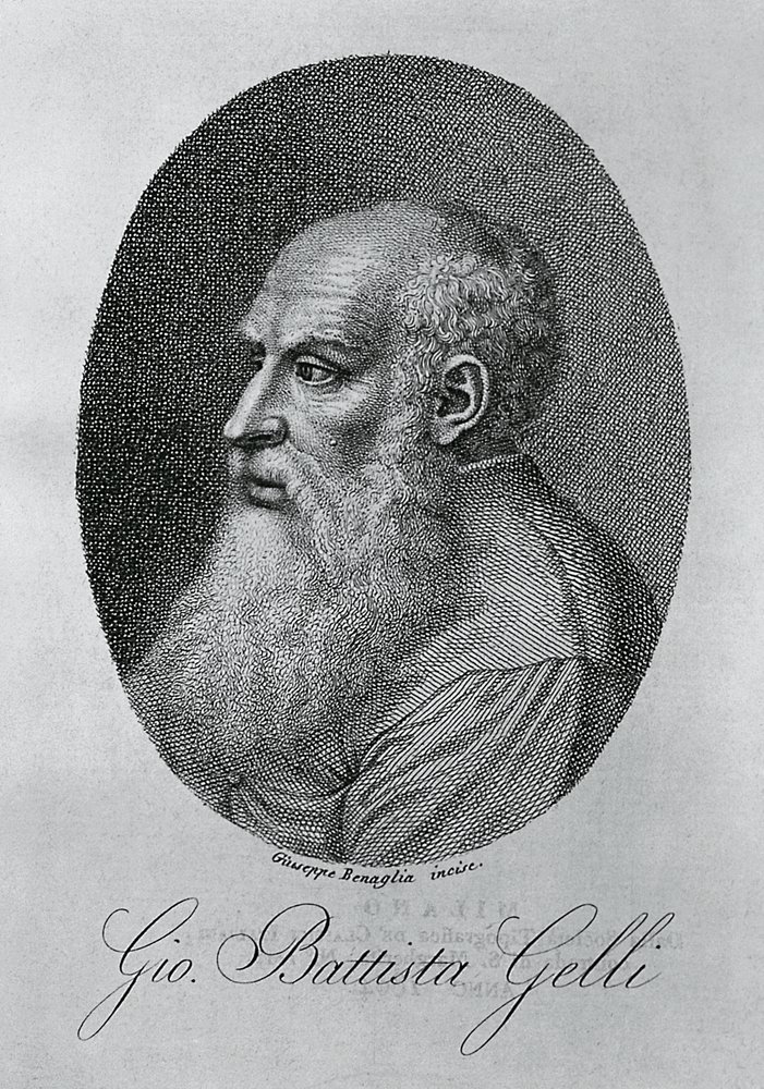 Portret van Giovan Battista Gelli (1498-1563), Italiaanse filosoof, schrijver en geleerde, gravure door Giuseppe Benaglia (ca 1796-ca 1830) door Unbekannt Unbekannt