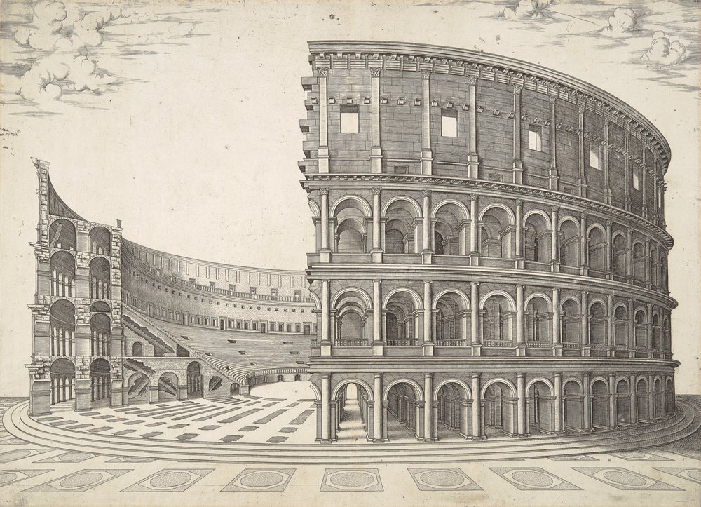 Theatrum Sive Coliseum Romanum door Nicolas Beatrizet