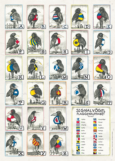 Signaalvogels - Vlaggenalfabet door Ole West