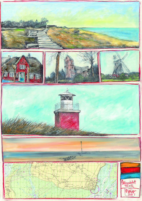 Schetsblad Föhr door Ole West