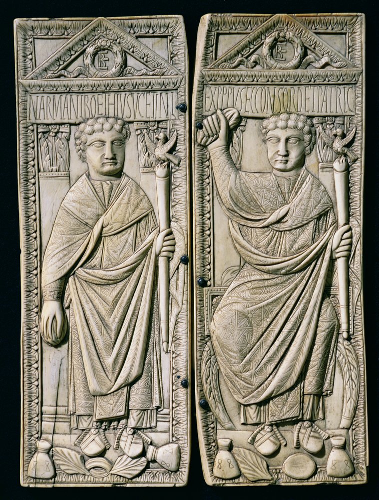 Diptiek van Boëthius (480-524), consul in 487 n.Chr. door Paleo-Christian