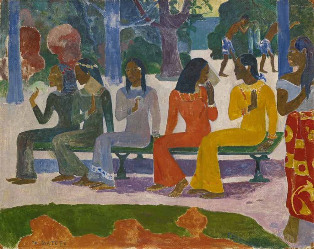 Ta Matete (Vandaag gaan we niet naar de markt), 1892 door Paul Gauguin