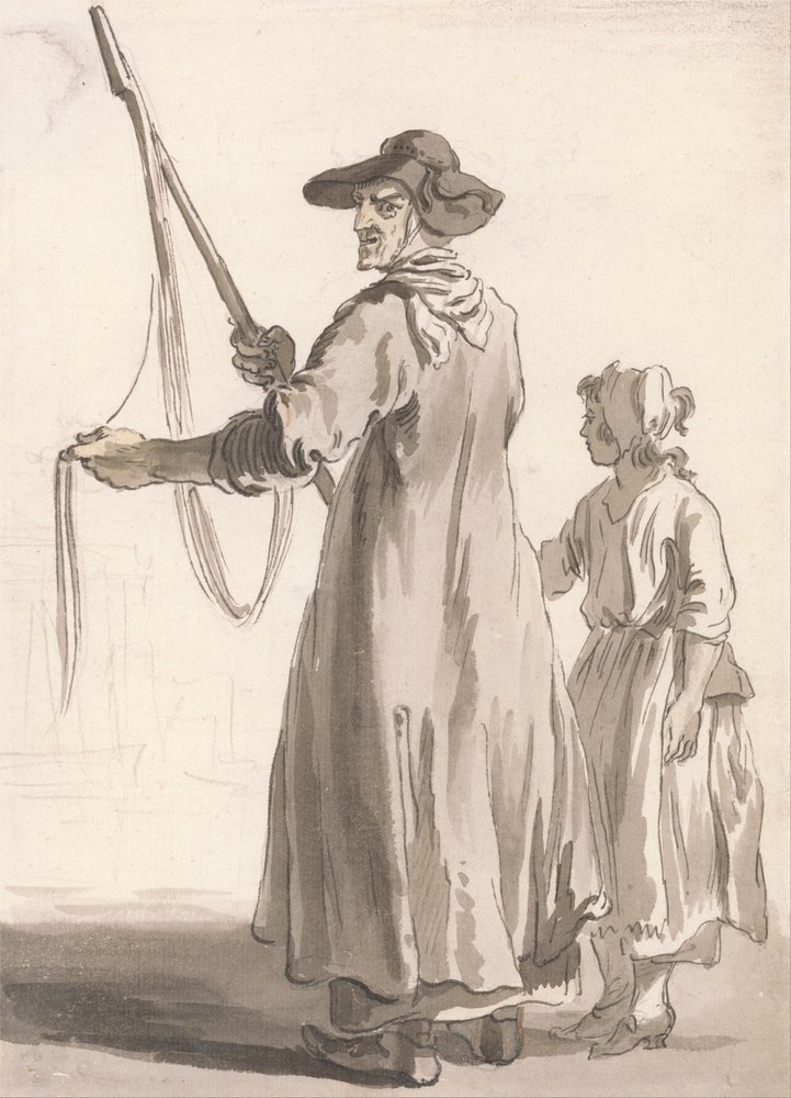 Londense kreten - Een kantverkoper door Paul Sandby