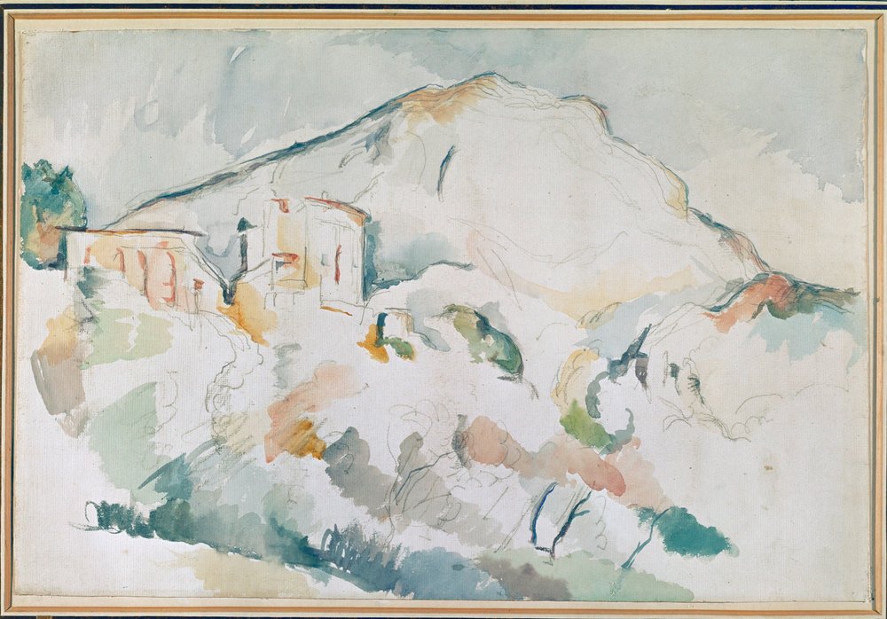 Mont Sainte-Victoire (aquarel) door Paul Cezanne