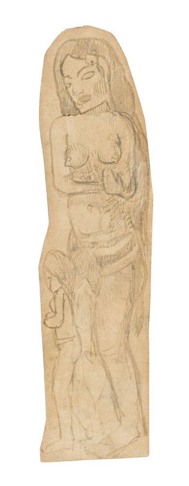 Schets van Maori Vrouw en Kind door Paul Gauguin