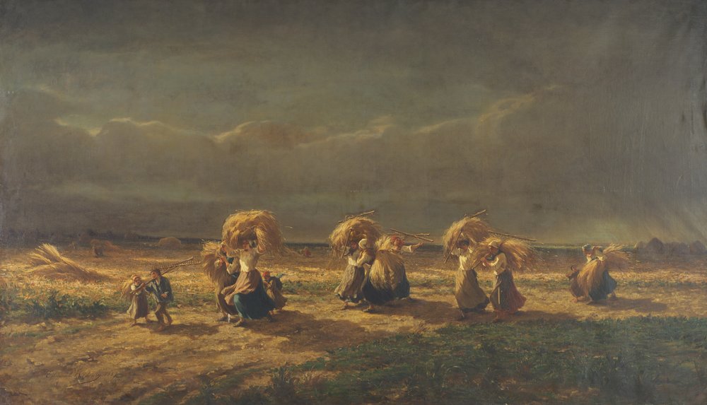 Arenlezers in Chambaudoin, 1857 door Pierre Edmond Alexandre Hedouin