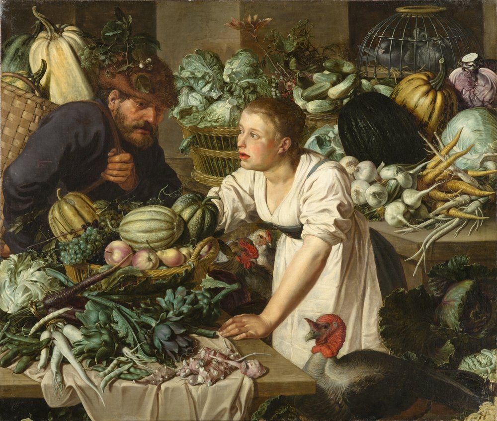 Stilleven met twee figuren door Pieter Cornelisz van Rijck
