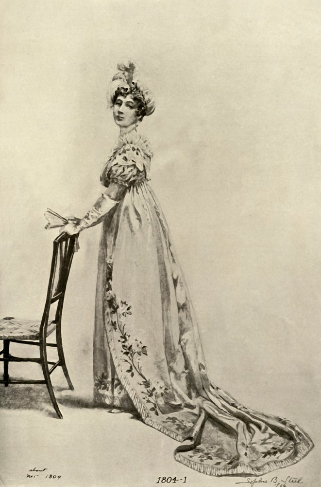 Empire jurk gedragen in Philadelphia, nu in Memorial Hall, 1804, 1903, 1937 door Sophie B. Steel