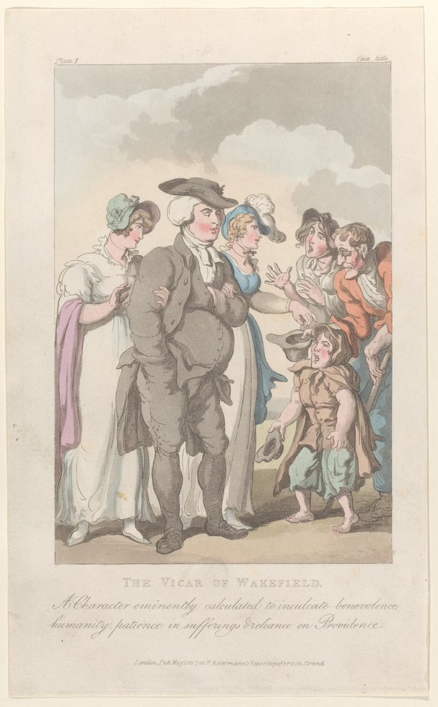 Frontispice: The Vicar of Wakefield, uit The Vicar of Wakefield, 1 mei 1817 door Thomas Rowlandson