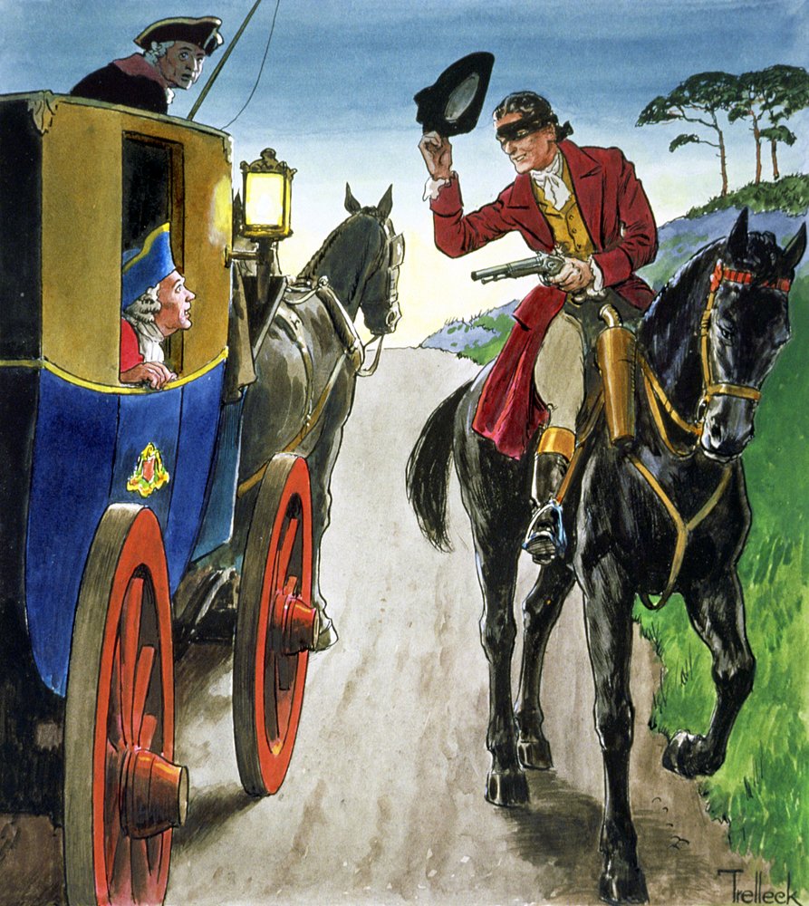 Dick Turpin uit 'Peeps into the Past', gepubliceerd ca. 1900 door Trelleek