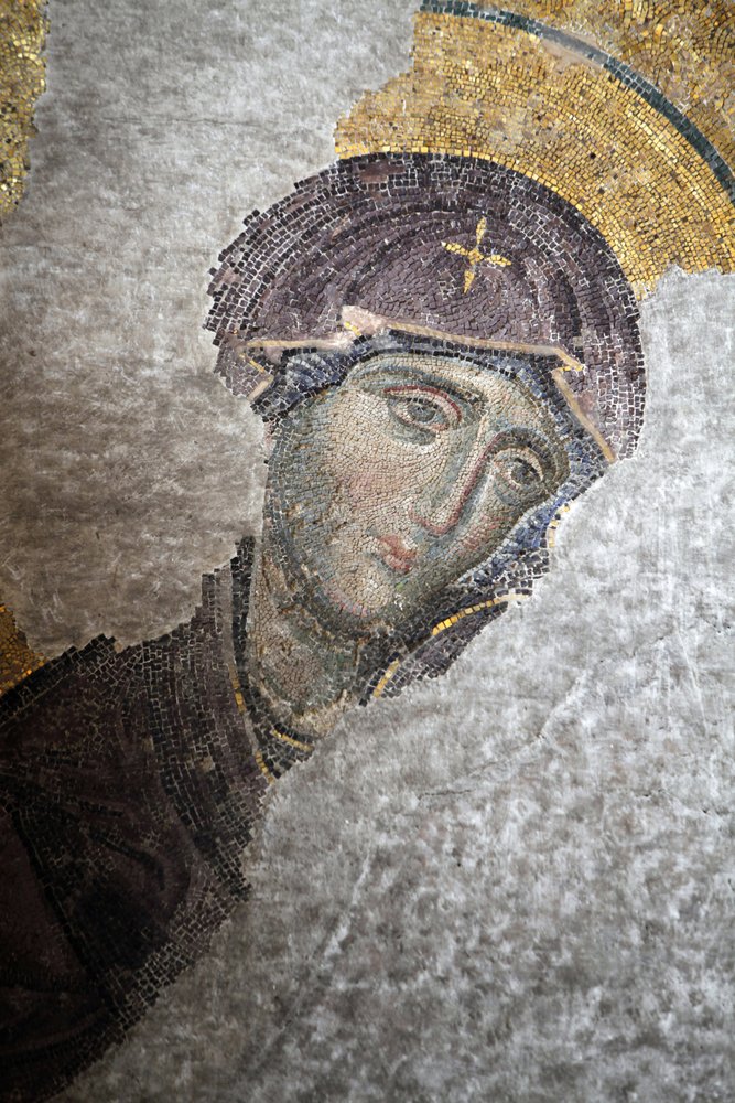Hagia Sophia Deesis mozaïek - Maagd Maria, Istanboel, Turkije door Unbekannt