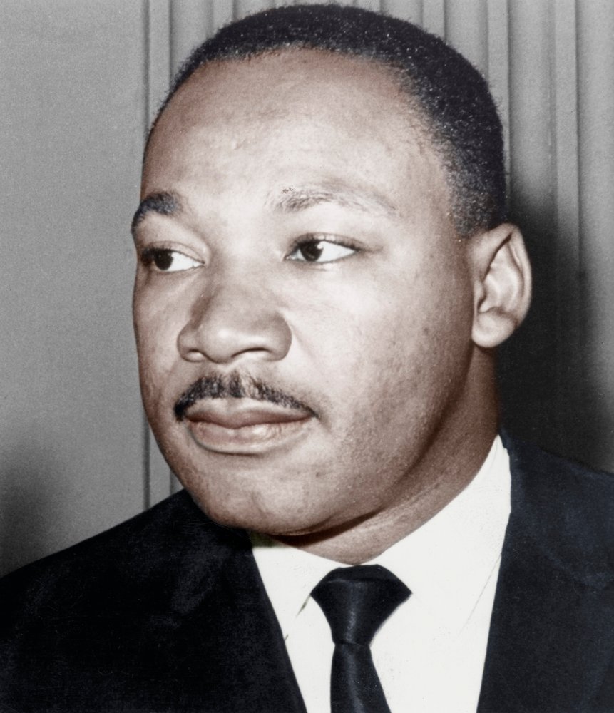 Martin Luther King Jr., Amerikaanse zwarte burgerrechtenactivist, ca. 1968 door Unbekannt