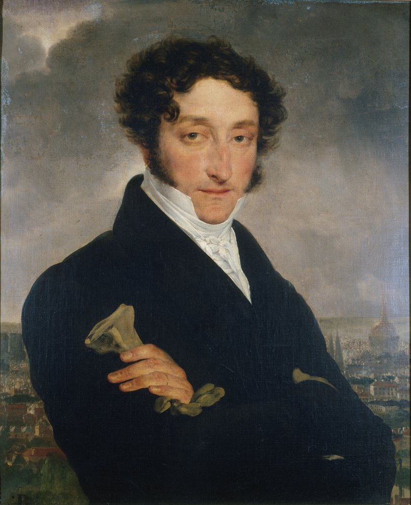 Portret van de auteur Charles Nodier 1780-1877, ca. 1830 door Unbekannt