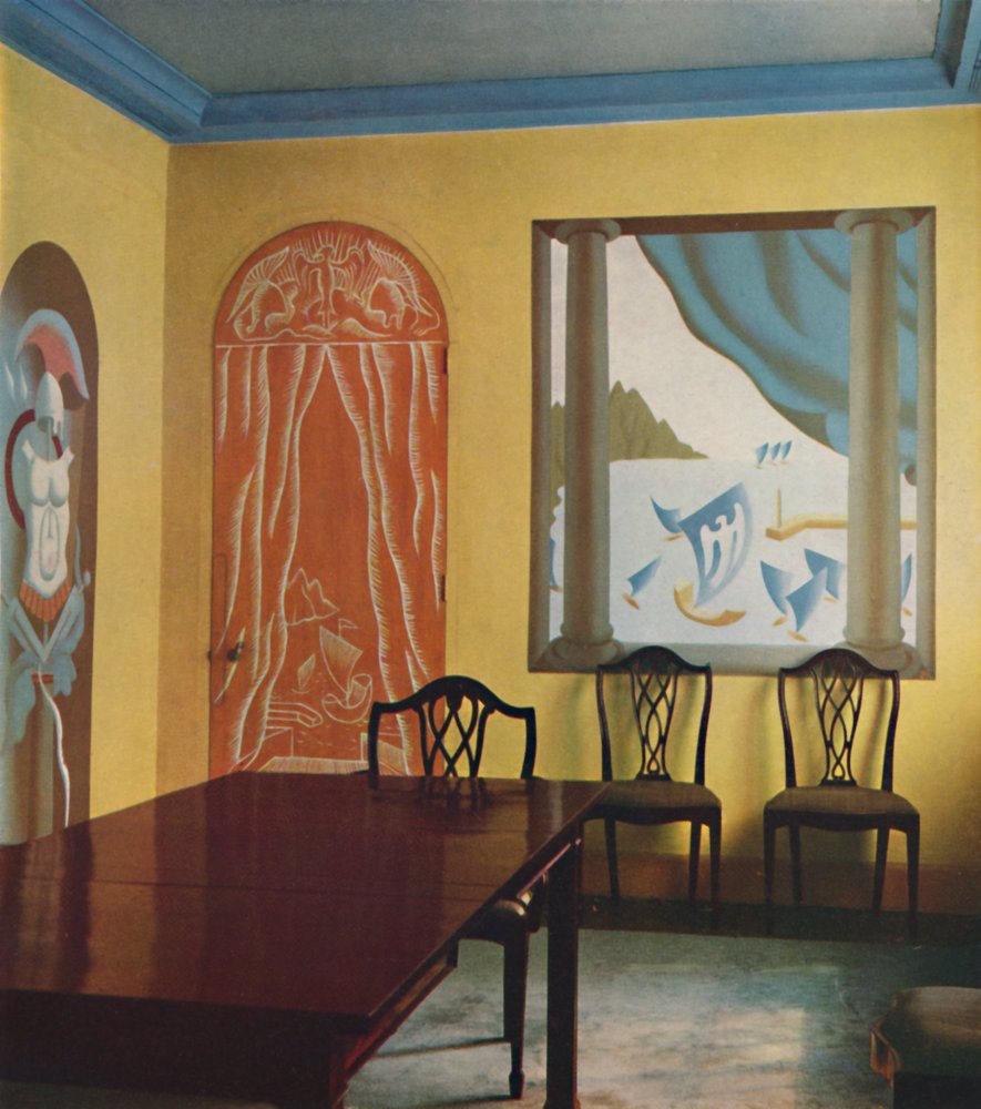 Muurschilderingen in een flat in Portman Court, 1933 door Unbekannt