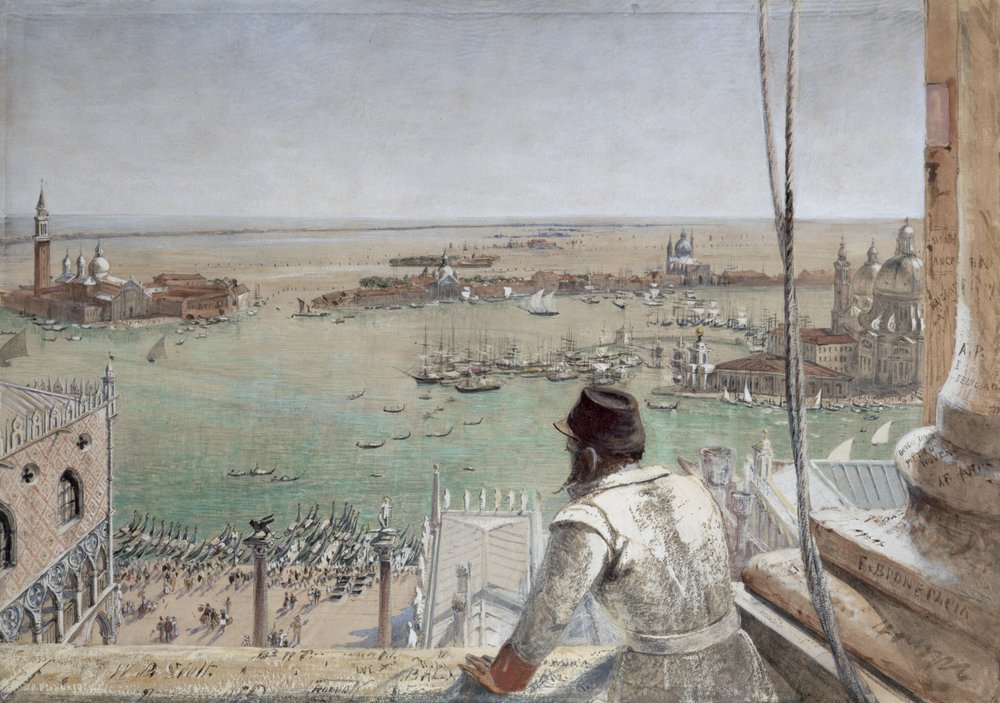 Het Bekken van San Marco vanaf de Campanile, Venetië door William Bell Scott