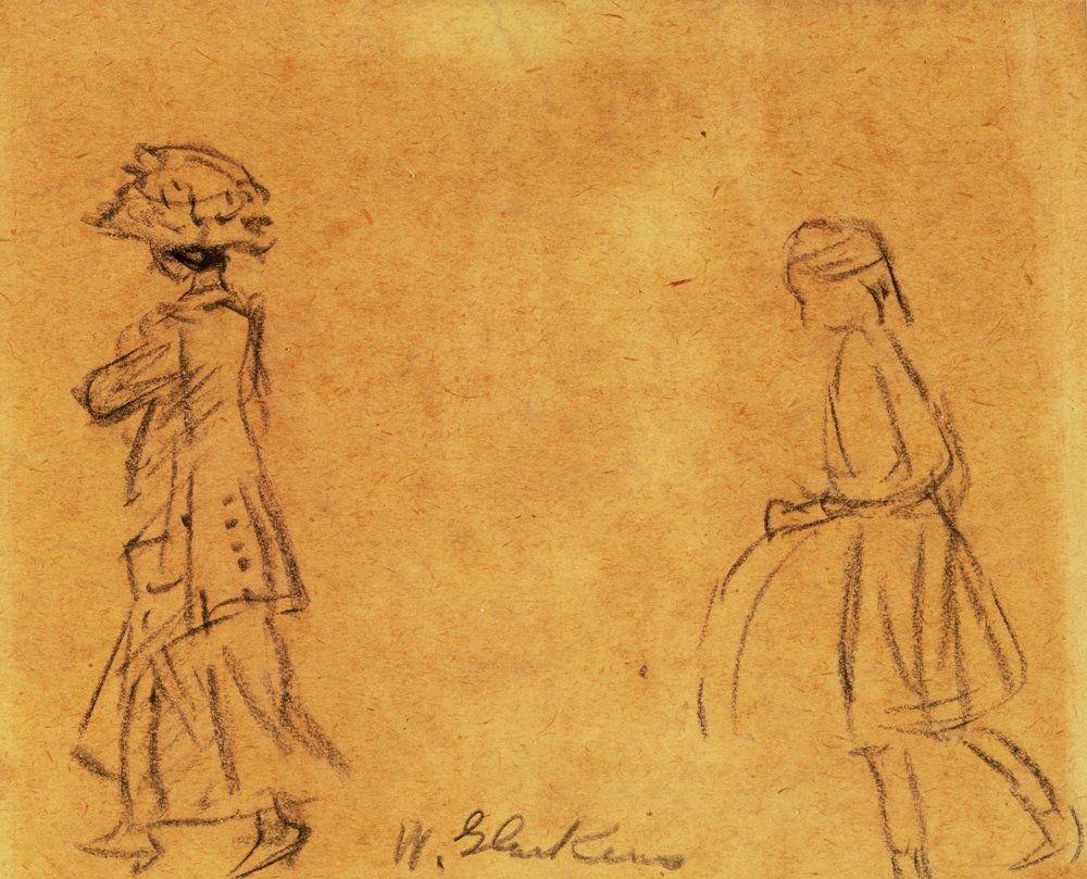 Vrouw en meisje door William James Glackens