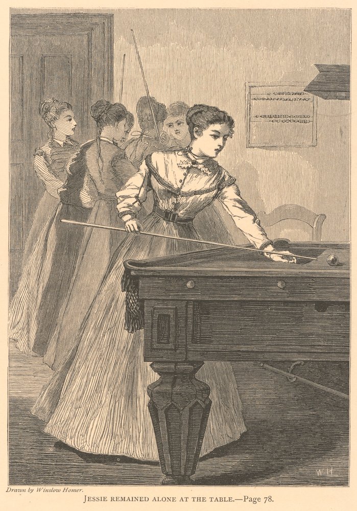 Jessie bleef alleen aan tafel, uit The Galaxy, juli 1868 door Winslow Homer
