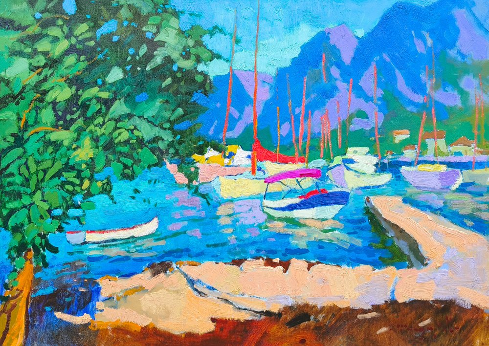 Levendige mediterrane haven door Alexander Shandor