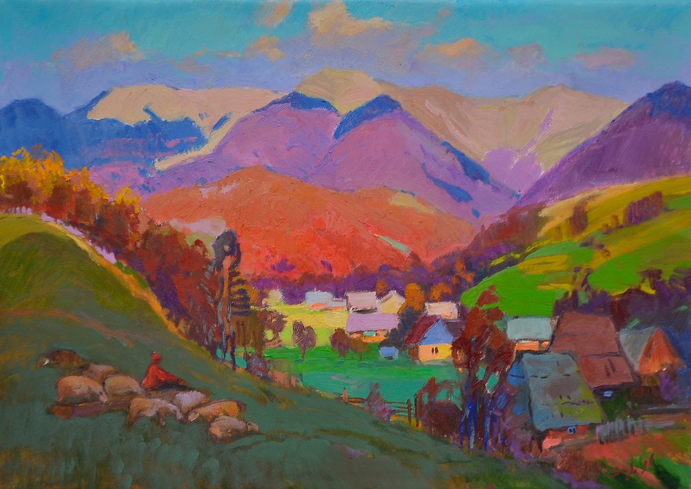 Levendig bergdorp door Alexander Shandor