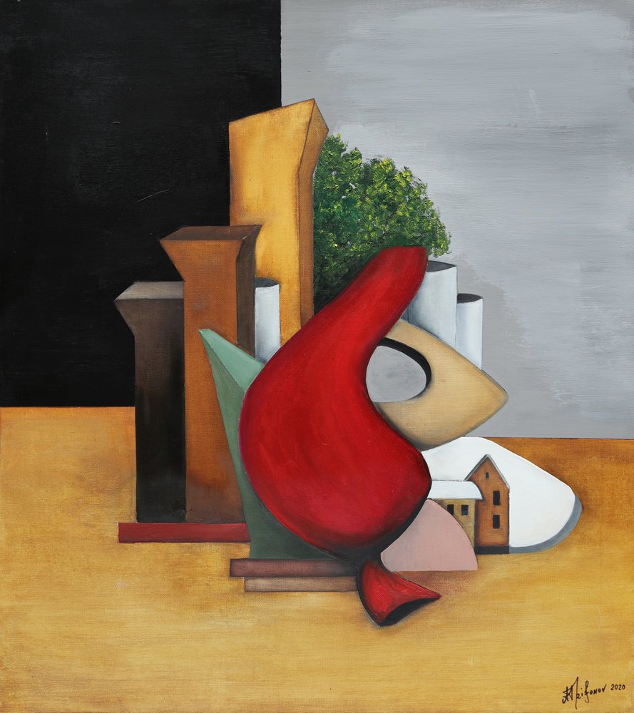 Rode geometrische stad door Alexander Trifonov