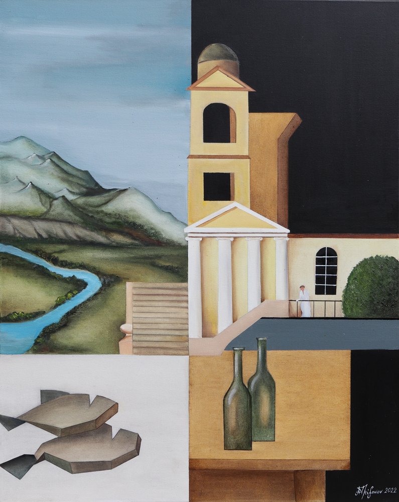 Surrealistische, in delen opgesplitste compositie door Alexander Trifonov