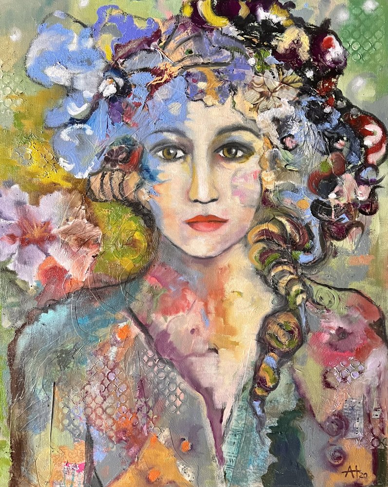 Levendig bloemenportret door Alexandra Higgins