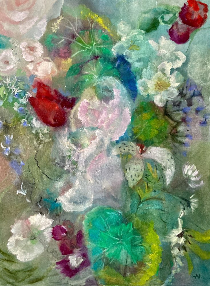 Kleurrijke bloemen in de tuin door Alexandra Higgins