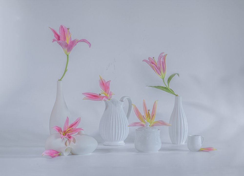 Delicate roze lelies door Alice Sheng