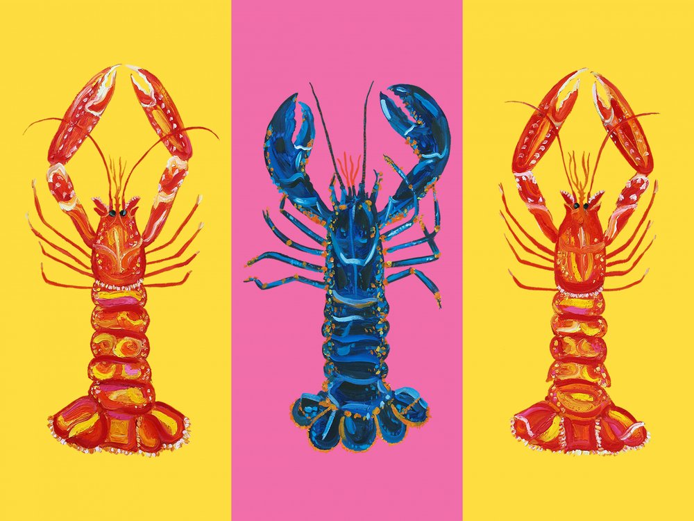 Kreeft en langoustines Pop Art 2 door Alice Straker