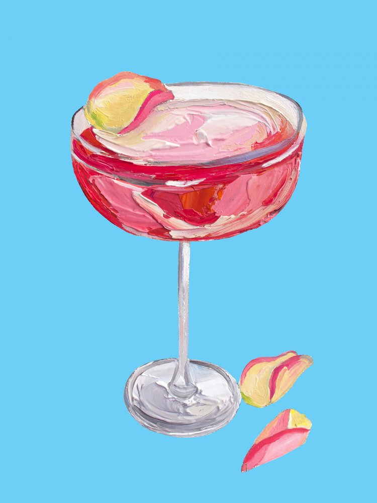 Levendige roze cocktail door Alice Straker