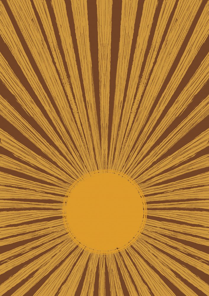 Warme retro-sunburst door Aliya Putrus