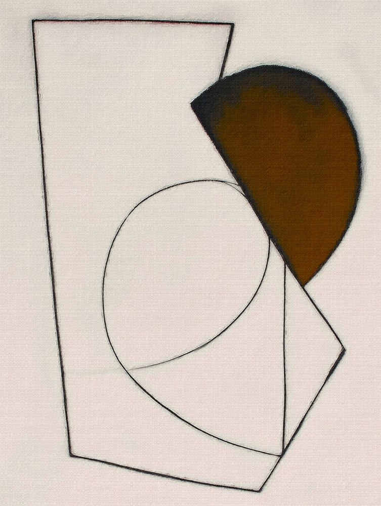 Bruin geometrisch abstract door Alma