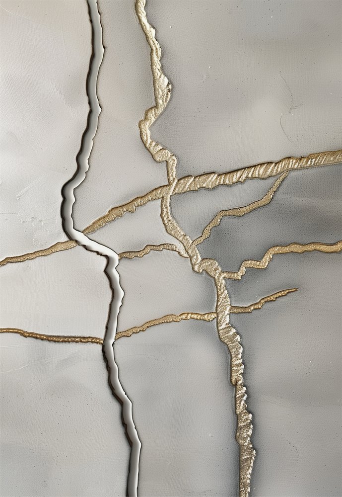 Textuur met vergulde scheuren door Alma
