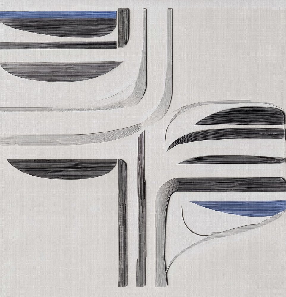 Modern blauwgrijs stroming door Alma