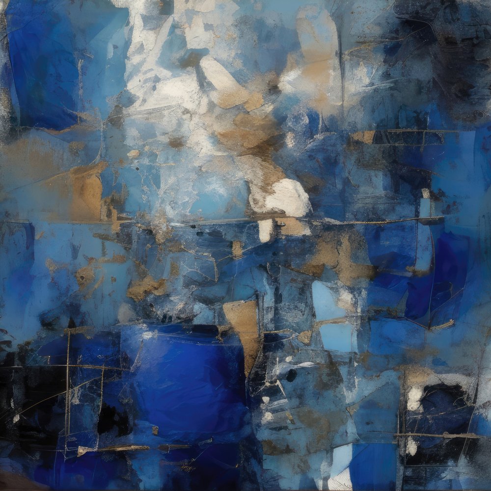 Deep Blue Gold Abstract door Alpenglow Workshop