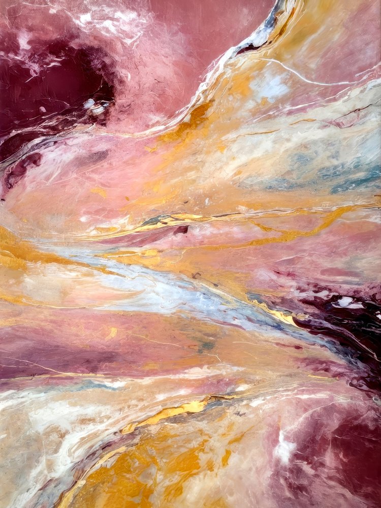 Vloeiend roségoud abstract door Alpenglow Workshop