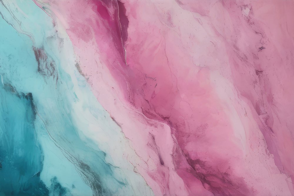 Roze-blauwgroene marmeren swirl door Alpenglow Workshop