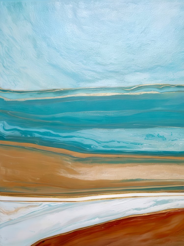 Rustgevend abstracte kusttaferel door Alpenglow Workshop