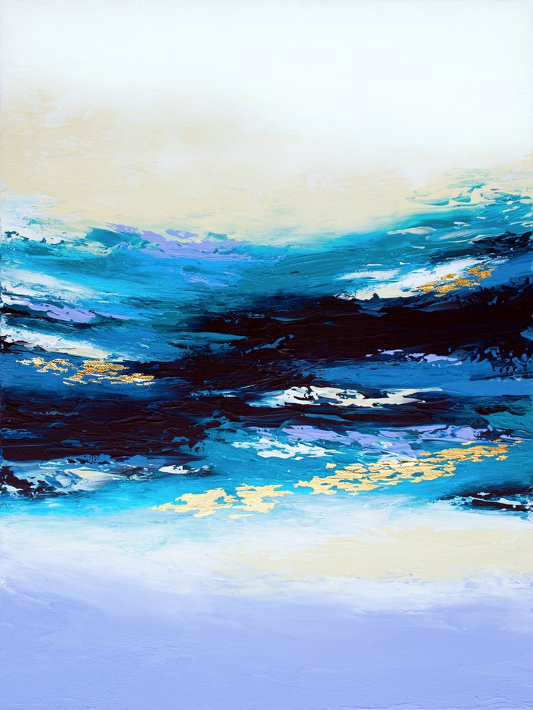 Abstract Indigo Waves door Alyson Storms