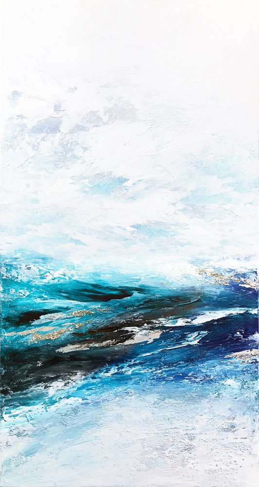 Abstract Ocean Blues door Alyson Storms
