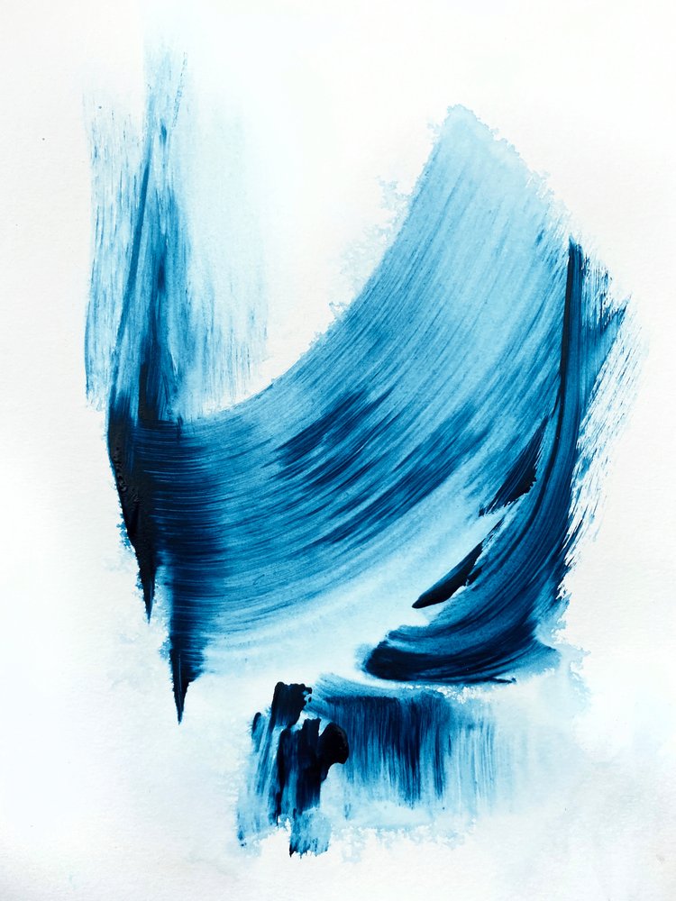 Blauwe abstracte stroming door Alyson Storms